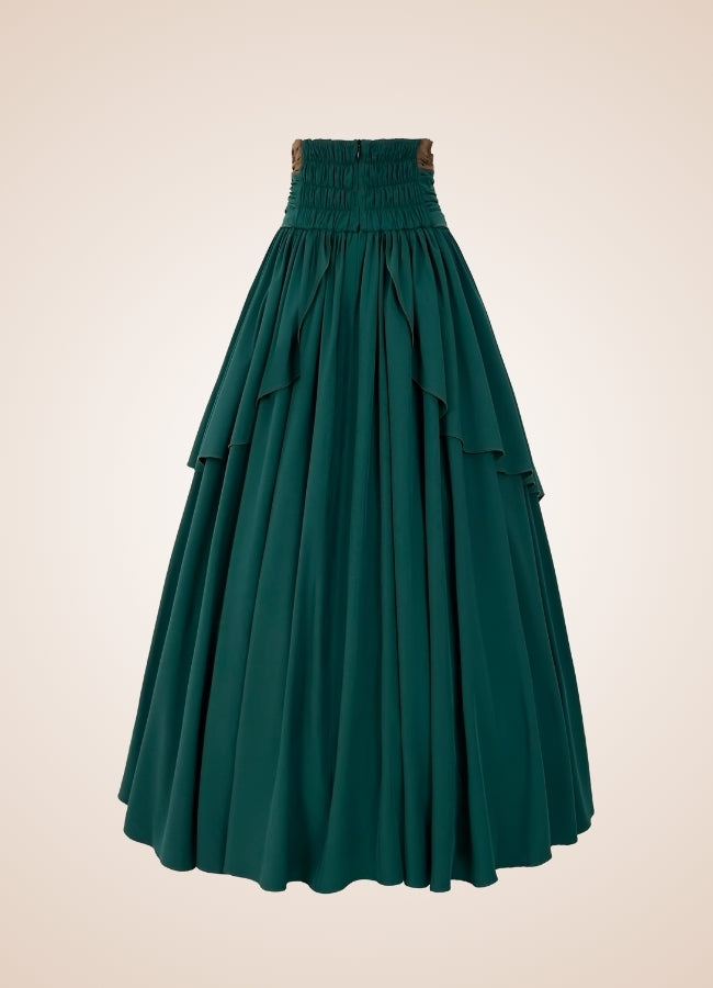 High Waist Victorian Skirt Green / 2XL high-waist-victorian-skirt-green