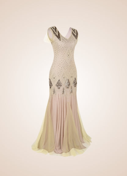 Ivory Vintage Wedding Dress Apricot Gold / XL ivory-vintage-wedding-dress-apricot-gold