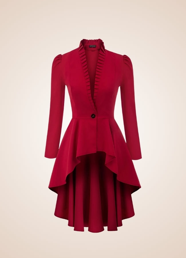 Ladies Steampunk Stiped Coat Red / XL ladies-steampunk-stiped-coat-red