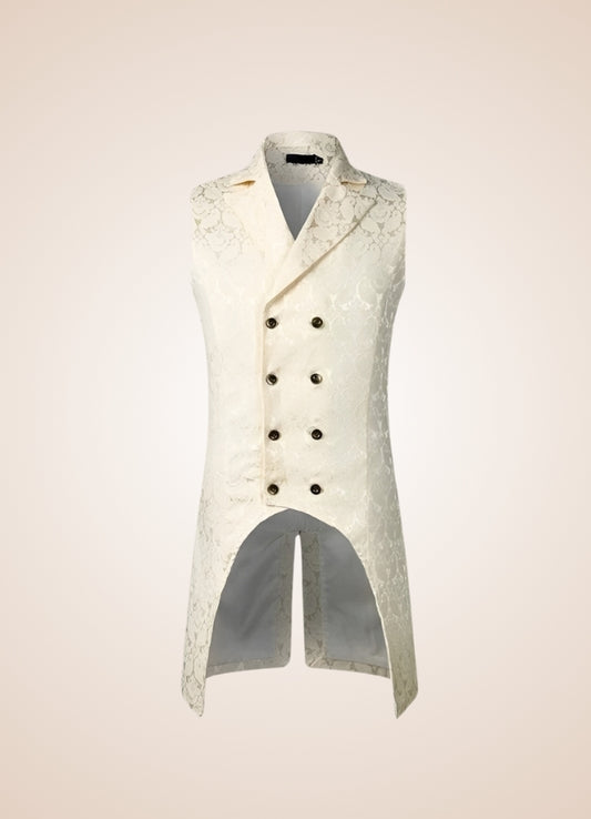 Long Gothic Men's Sleeveless Vest Beige / XL long-gothic-men's-sleeveless-vest-beige