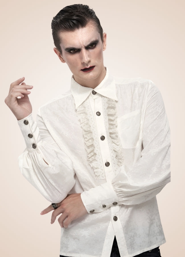 Long Sleeve Goth Style Shirt White / 3XL long-sleeve-goth-style-shirt-white