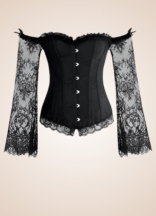 Long Sleeve Steampunk Bustier Black / 4XL long-sleeve-steampunk-bustier-black