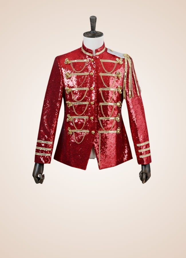 Man Steampunk Military Jacket Red / 4XL man-steampunk-military-jacket-red