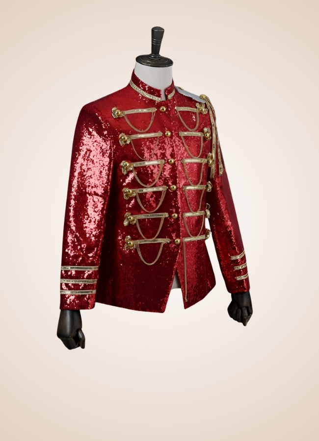 Man Steampunk Military Jacket Red / 4XL man-steampunk-military-jacket-red