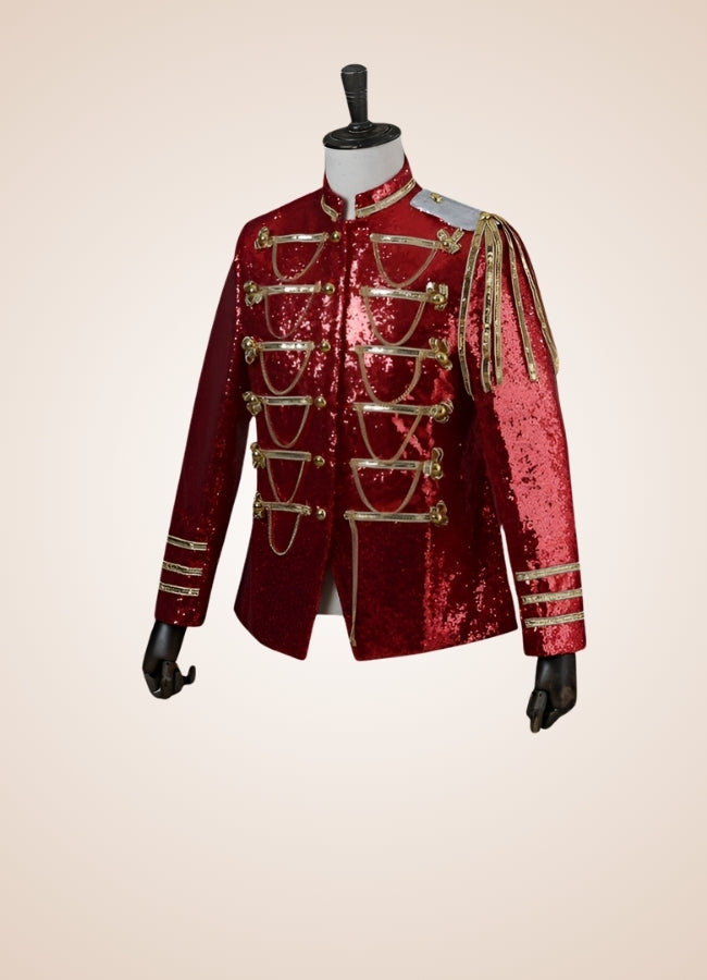 Man Steampunk Military Jacket Red / 4XL man-steampunk-military-jacket-red