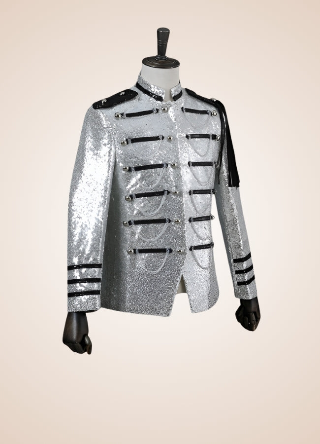 Man Steampunk Military Jacket Silver White / 4XL man-steampunk-military-jacket-silver-white