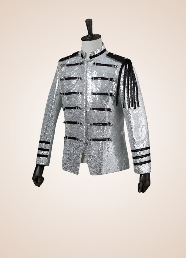 Man Steampunk Military Jacket Silver White / 4XL man-steampunk-military-jacket-silver-white