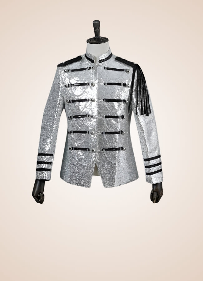 Man Steampunk Military Jacket Silver White / 4XL man-steampunk-military-jacket-silver-white