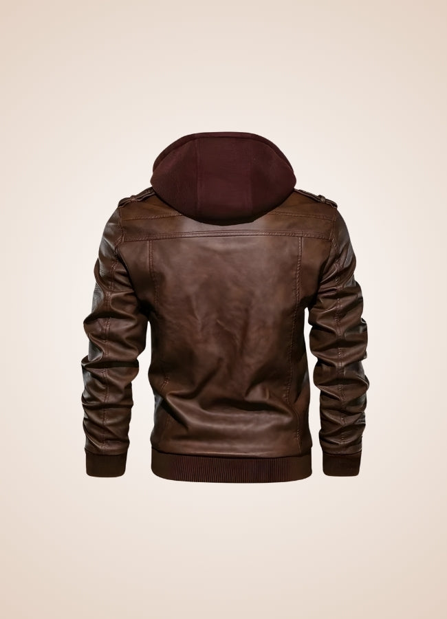 Man's Steampunk Leather Jacket Coffee / 2XL mans-steampunk-leather-jacket-coffee