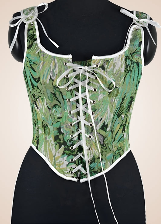 Medieval Lace Steampunk Corset Green / 2XL medieval-lace-steampunk-corset-green