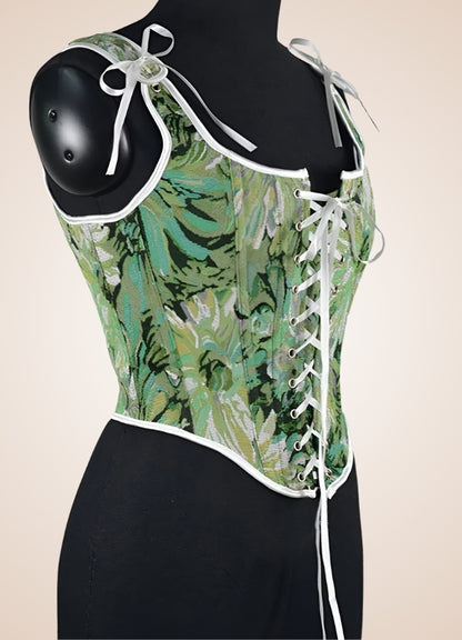Medieval Lace Steampunk Corset Green / 2XS medieval-lace-steampunk-corset-green