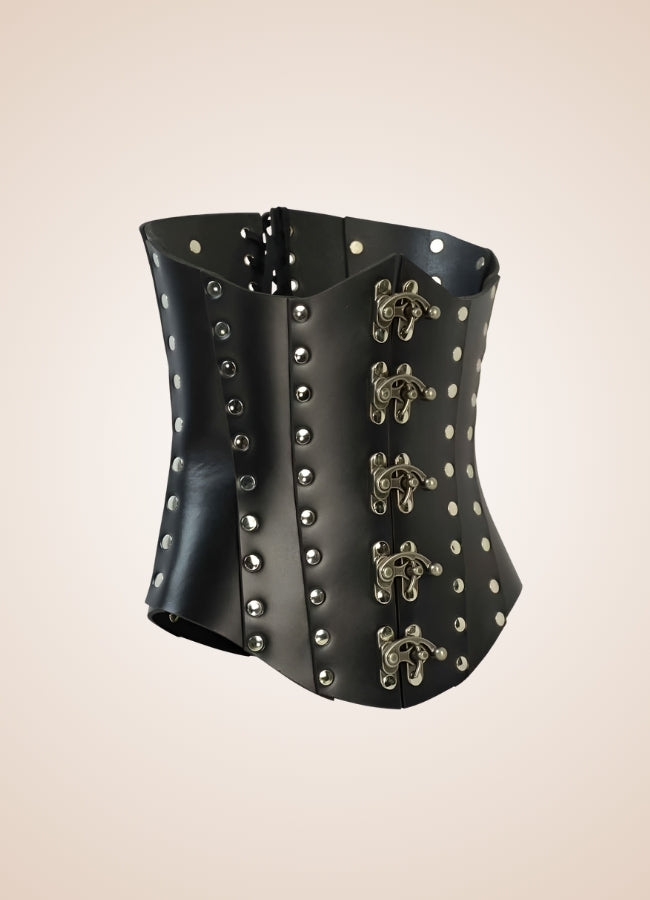 Medieval Leather Steampunk Corset Black / ONE SIZE medieval-leather-steampunk-corset-black