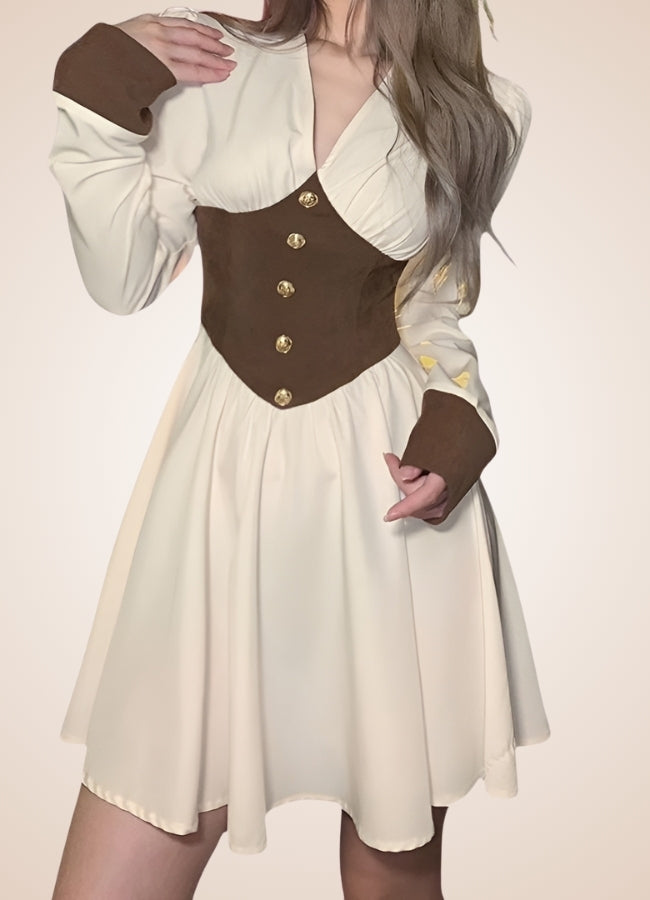 Medieval Renaissance Dress Apricot / L medieval-renaissance-dress-apricot