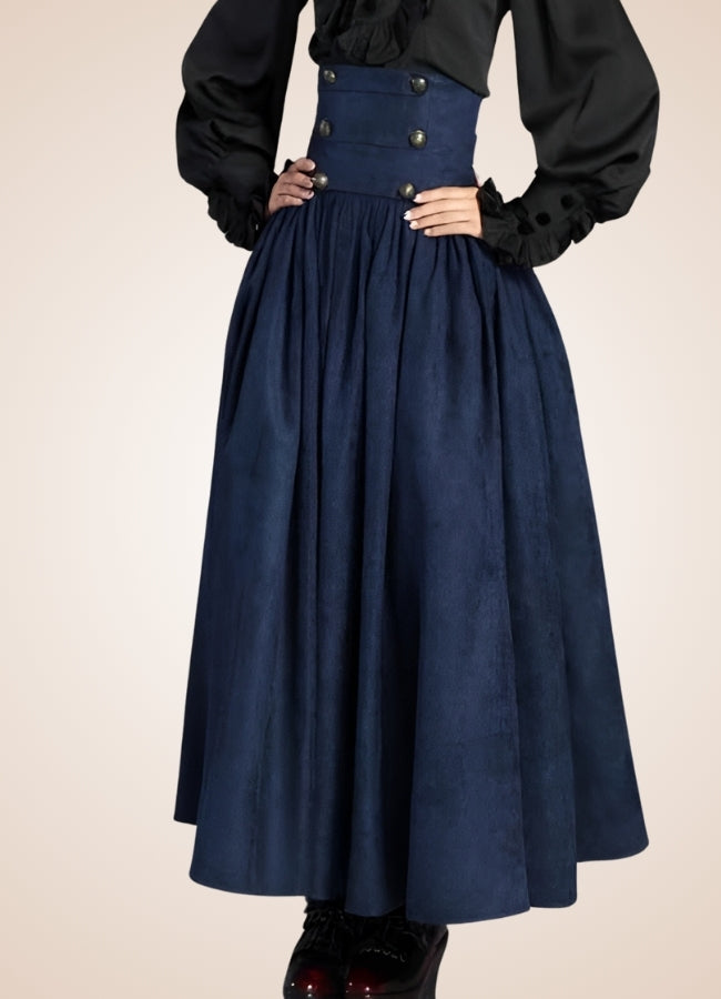 Medieval Steampunk Maxi Skirt Blue / 2XL medieval-steampunk-maxi-skirt-blue