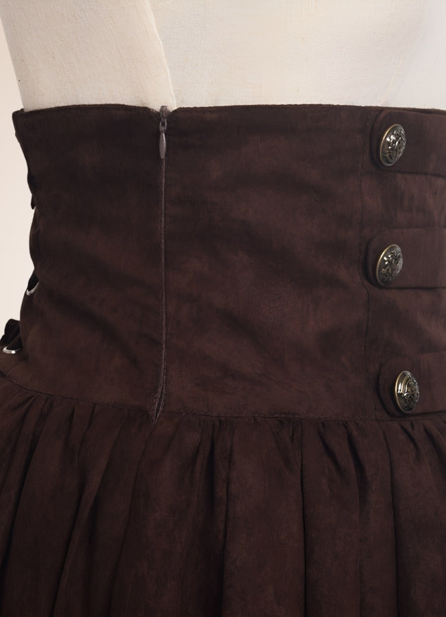 Medieval Steampunk Maxi Skirt Brown / 2XL medieval-steampunk-maxi-skirt-brown