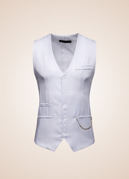 Men's Steampunk Gilet White / XL men's-steampunk-gilet-white