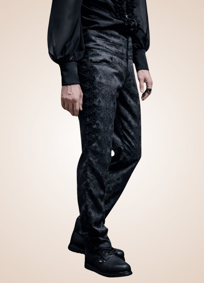 Men's Black Victorian Pants Black / 3XL mens-black-victorian-pants-black