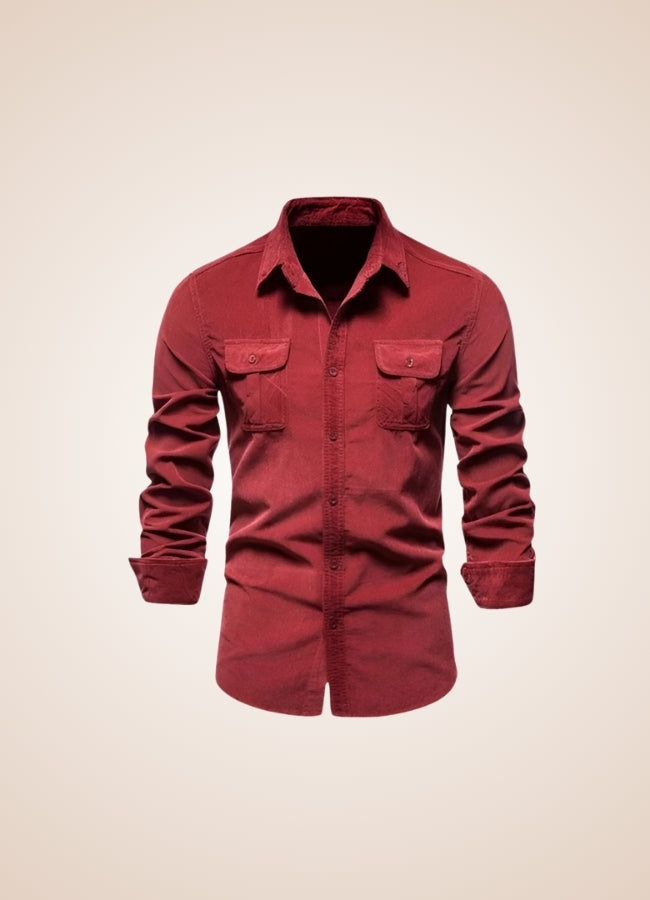 Men's Cargo Longsleeve Shirt Red / 2XL mens-cargo-longsleeve-shirt-red