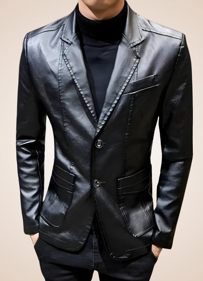 Men's Faux Leather Jacket Black / 4XL mens-faux-leather-jacket-black