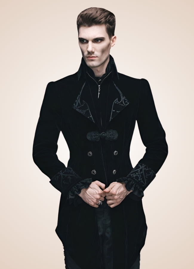 Men's Gothic Black Frock Coat Black / 5XL mens-gothic-black-frock-coat-black