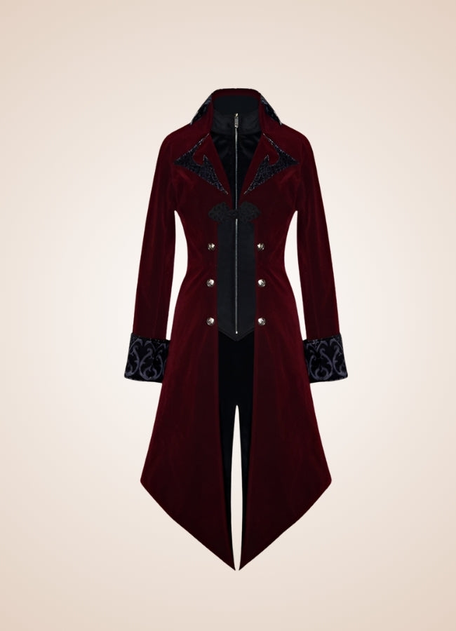 Men's Gothic Burgundy Frock Coat Red / 4XL mens-gothic-burgundy-frock-coat-red