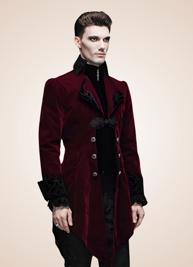 Men's Gothic Burgundy Frock Coat Red / 4XL mens-gothic-burgundy-frock-coat-red