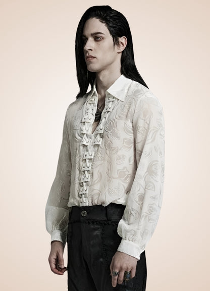 Men's Gothic Dress Shirt, White / M