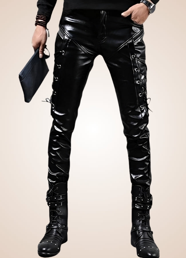 Men's Gothic Leather Pants Black / 38.0 mens-gothic-leather-pants-black