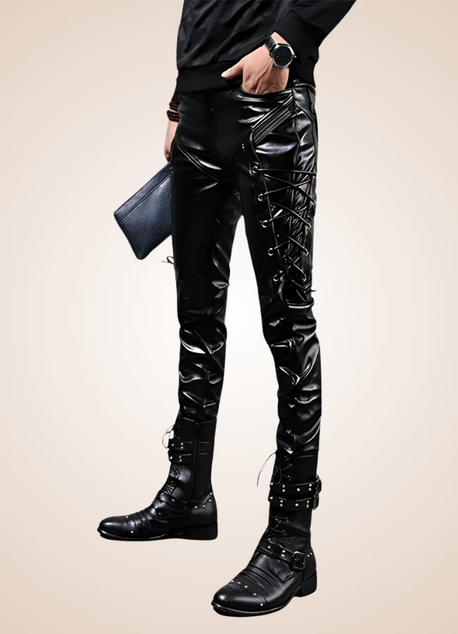 Men's Gothic Leather Pants Black / 38.0 mens-gothic-leather-pants-black