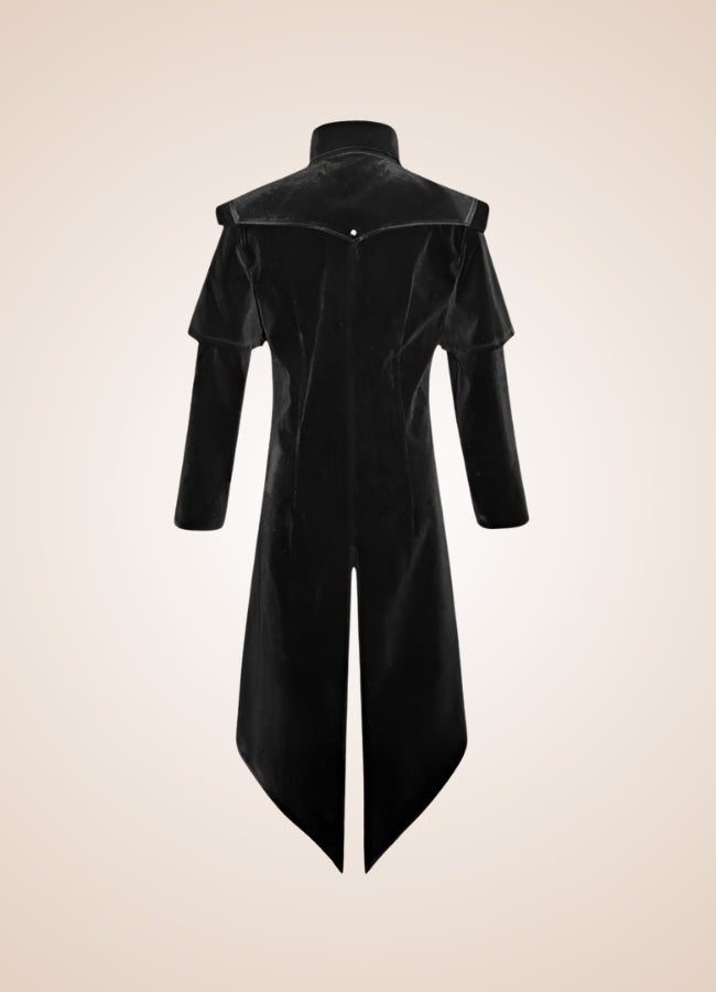 Men's Gothic Medieval Trench Coat Black / XL mens-gothic-medieval-trench-coat-black