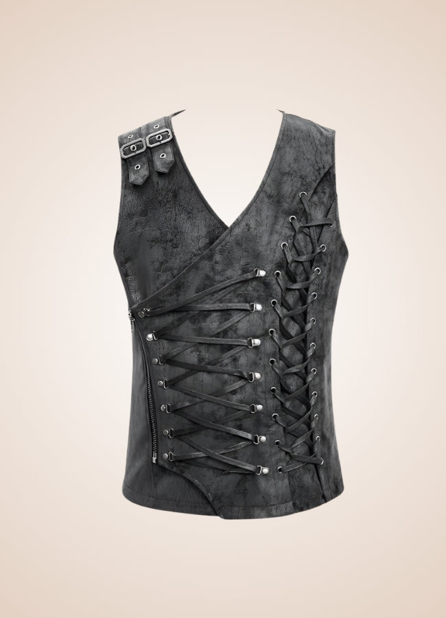 Men's Gothic Punk Corset Black / 3XL mens-gothic-punk-corset-black