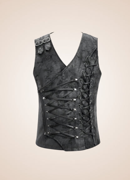 Men's Gothic Punk Corset Black / 3XL mens-gothic-punk-corset-black