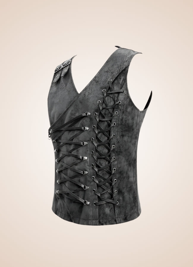 Men's Gothic Punk Corset Black / 3XL mens-gothic-punk-corset-black