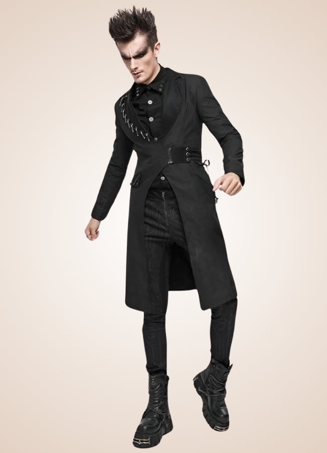 Men's Gothic Punk Frock Coat Black / 3XL mens-gothic-punk-frock-coat-black