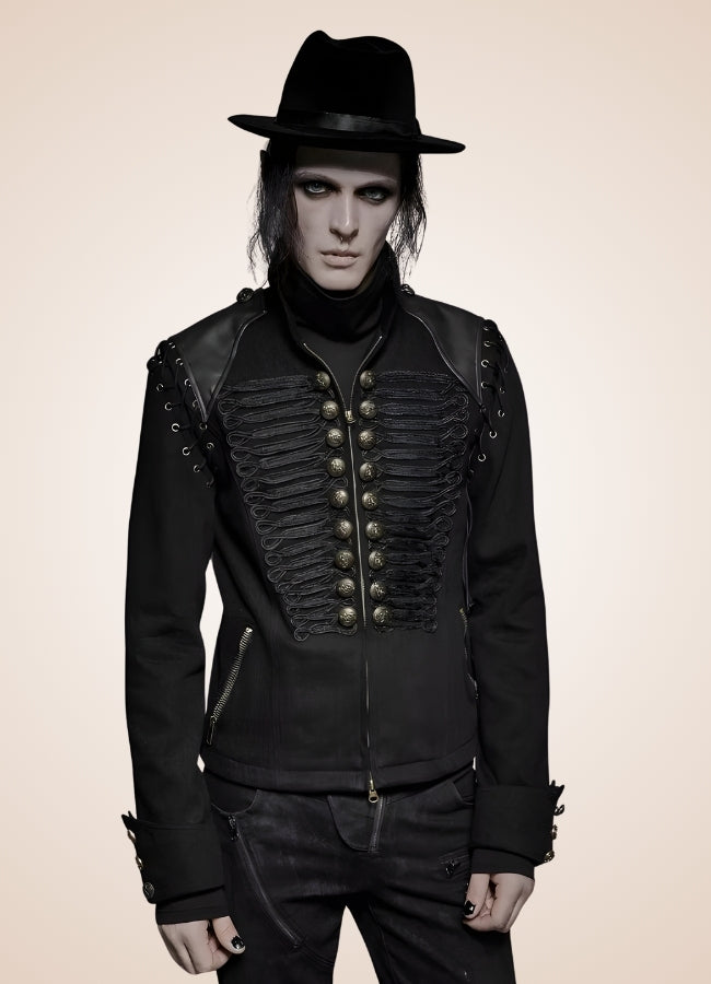 Men's Gothic Punk Jacket Black / 3XL mens-gothic-punk-jacket-black