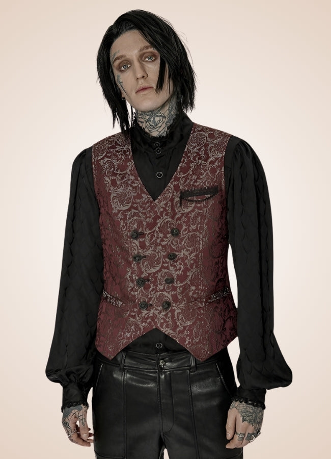 Men's Gothic Sleeveless Suit Jacket Red Red / 4XL mens-gothic-sleeveless-suit-jacket-red-red