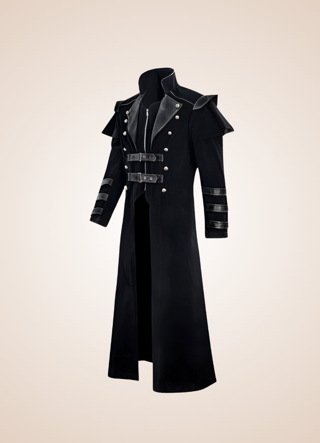 Men's Gothic Trench Coat Black / 2XL mens-gothic-trench-coat-black