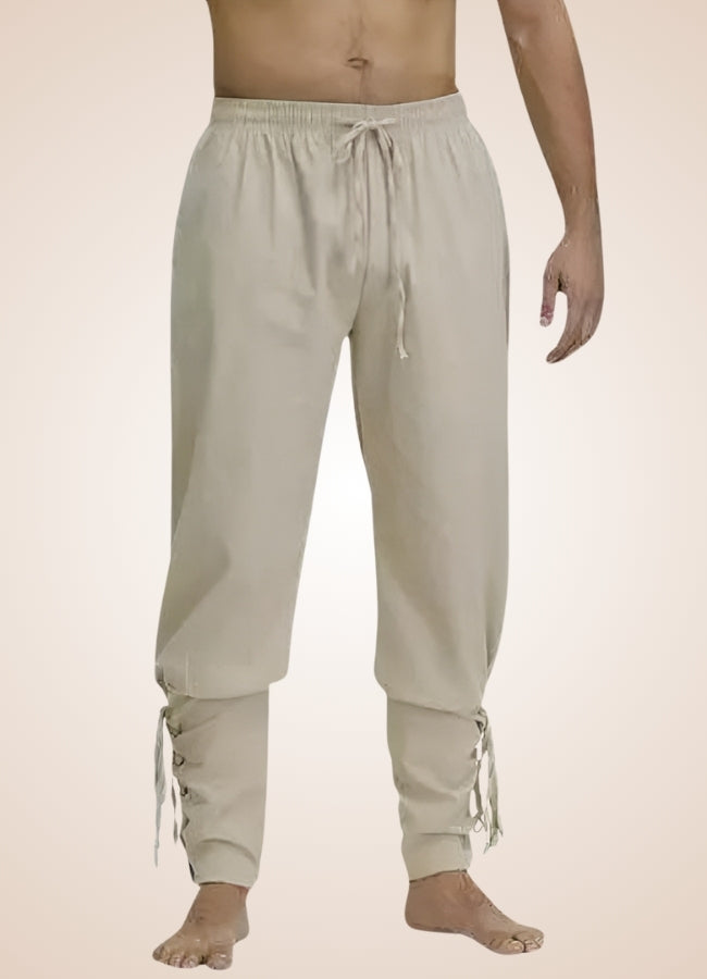 Men's Medieval Pirate Pants Light Khaki / XL mens-medieval-pirate-pants-light-khaki