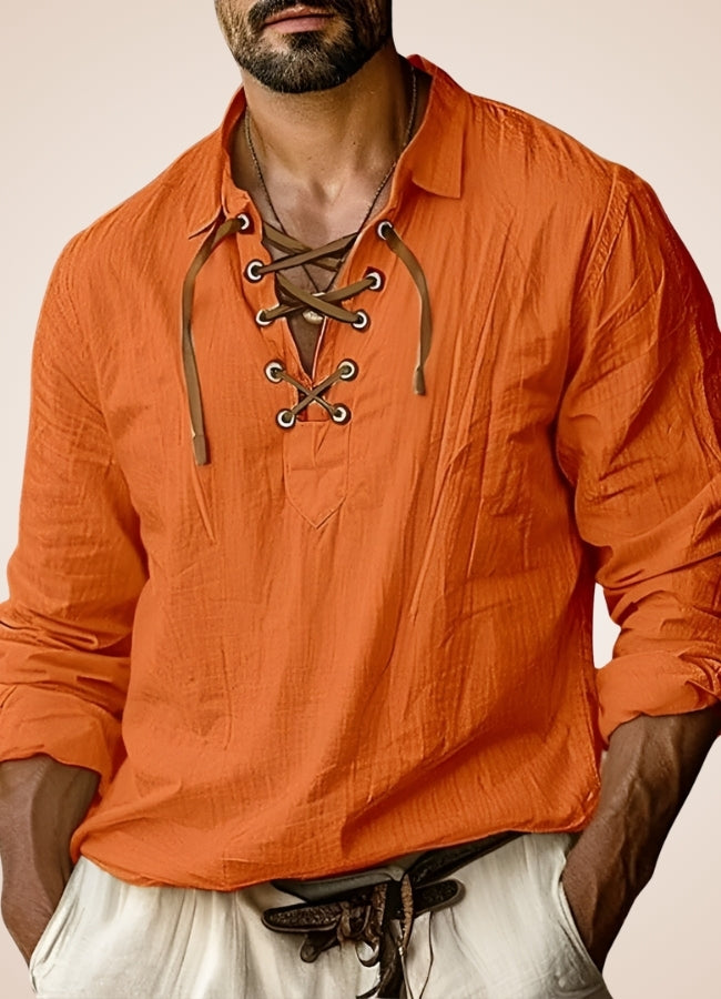 Men's Medieval Retro Shirt Orange / 2XL mens-medieval-retro-shirt-orange