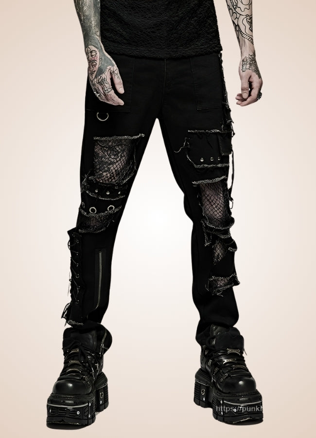 Men's Punk Rock Trousers Black / 4XL mens-punk-rock-trousers-black