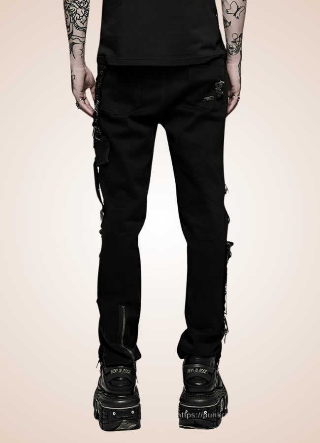 Men's Punk Rock Trousers Black / 4XL mens-punk-rock-trousers-black