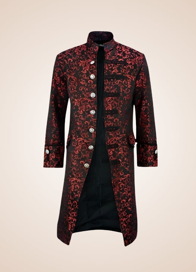 Men's Steampunk Coat Red / 4XL mens-steampunk-coat-red