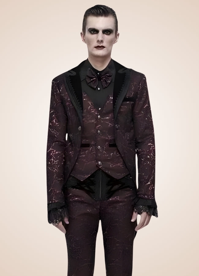 Men's Steampunk Jacket With Tailcoat Wine Red / 3XL mens-steampunk-jacket-with-tailcoat-wine-red