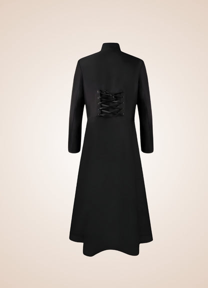Men's Steampunk Long Coat Black / 4XL mens-steampunk-long-coat-black