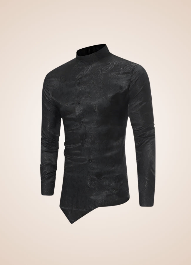 Men's Steampunk Long Sleeve Shirt Black / XL mens-steampunk-long-sleeve-shirt-black