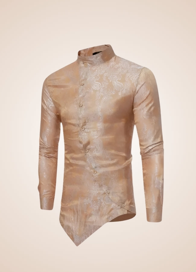 Men's Steampunk Long Sleeve Shirt Champagne Gold / XL mens-steampunk-long-sleeve-shirt-champagne-gold