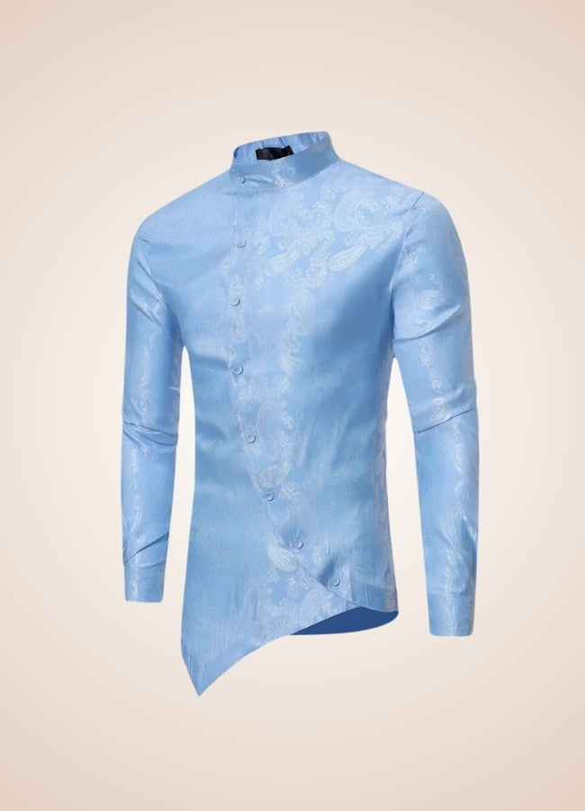 Men's Steampunk Long Sleeve Shirt Light Blue / XL mens-steampunk-long-sleeve-shirt-light-blue