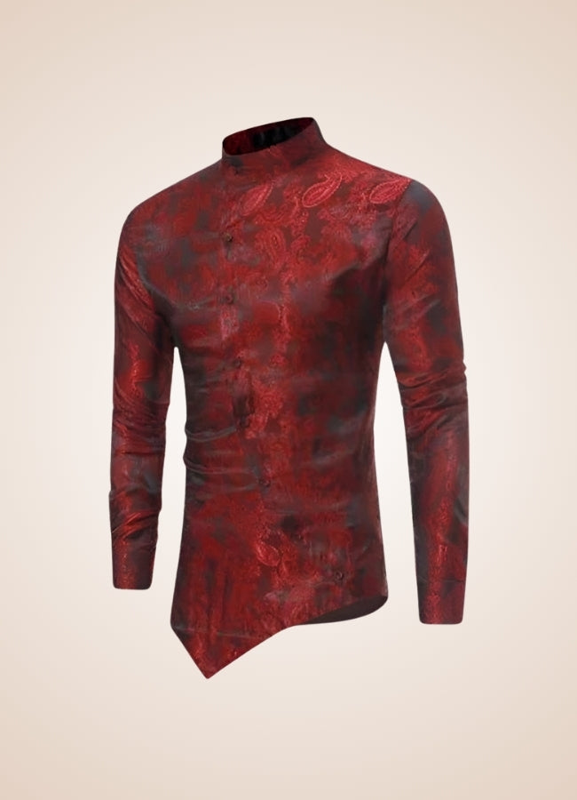 Men's Steampunk Long Sleeve Shirt Wine Red / XL mens-steampunk-long-sleeve-shirt-wine-red