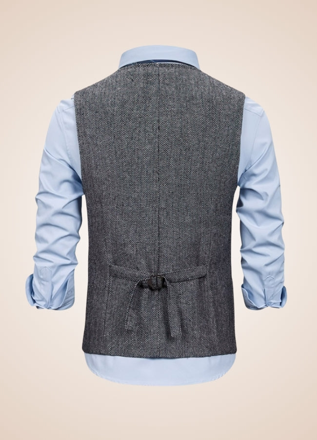 Men's Steampunk Pocket Vest Gray / XL mens-steampunk-pocket-vest-gray