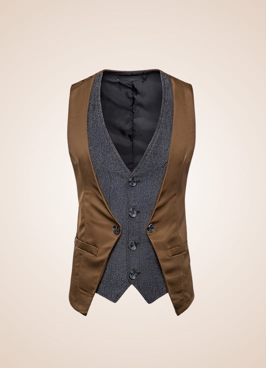 Men's Steampunk Vintage Vest Coffee / XL mens-steampunk-vintage-vest-coffee